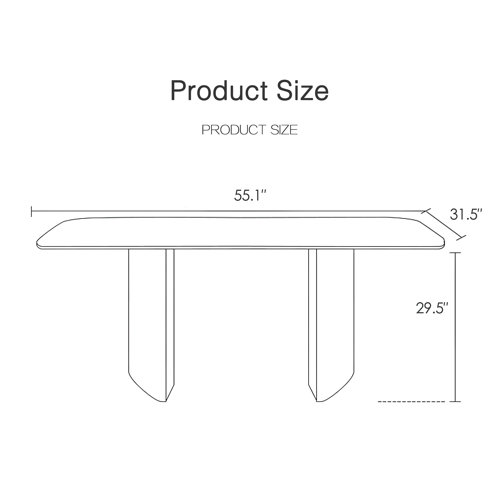 Mercer Dashona White Rectangular Sintered Stone Dining Table With